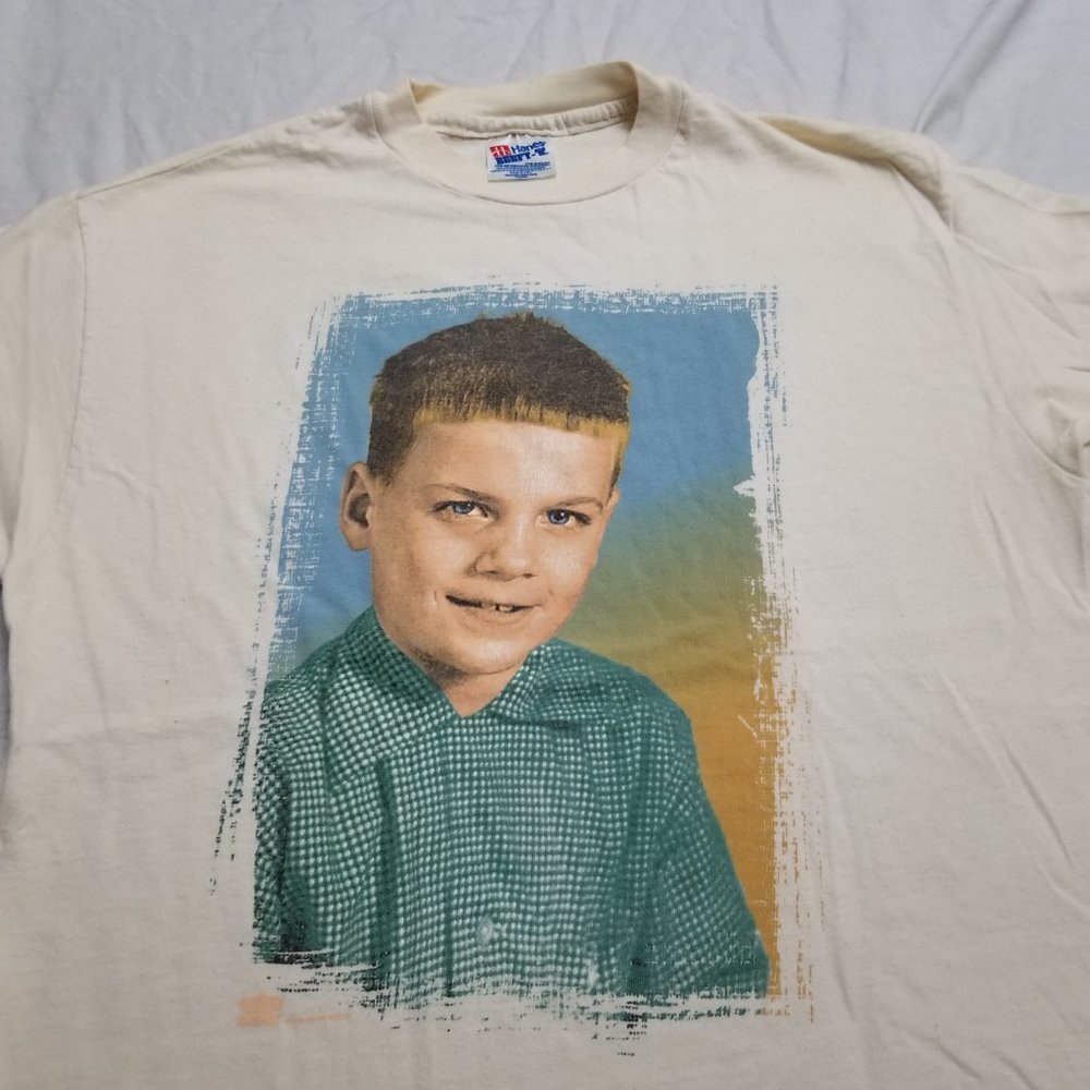 Vintage 90s 1994 James Taylor Tour T Shirt Baby Picture Photo Portrait Large